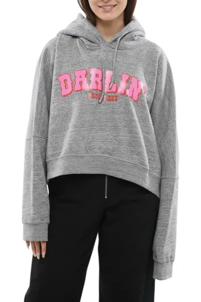 Dsquared2 Grey Graphic Hood Sweatshirt