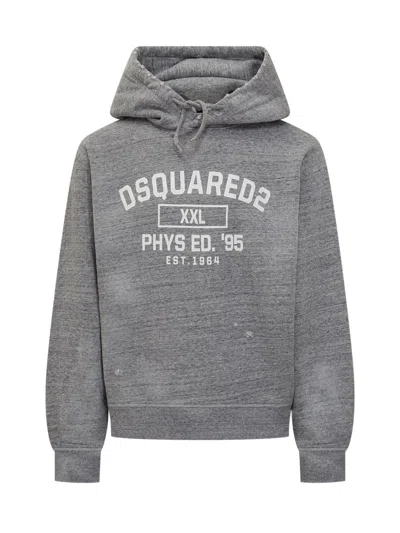 Dsquared2 Grey Graphic Hood Sweatshirt In Gray