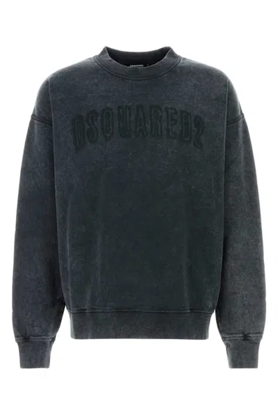 DSQUARED2 MEN GREY GRAPHITE COTTON SWEATSHIRT, L LUXURY SWEATSHIRTS & HOODIES FOR MEN DARVEYS