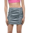 Dsquared2 Grey Leather Mini Skirt In Multi