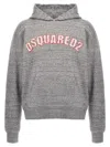Dsquared2 Hooded Kangaroo Pocket Sweater With Ribbed Cuffs In Grey