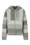 Dsquared2 Grey Patchwork Zipped Hoodie In Gray