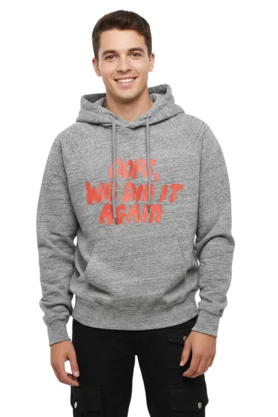 Dsquared2 Grey Regular Graphic Hoodie In Gray