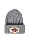 Dsquared2 Grey Ribbed Tricot Wool Hat In Grey