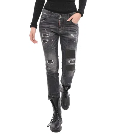 Dsquared2 Grey Skinny Mid Rise Jeans In Gray