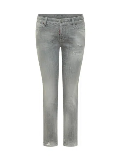 Dsquared2 Grey Skinny Mid Rise Jeans In Gray