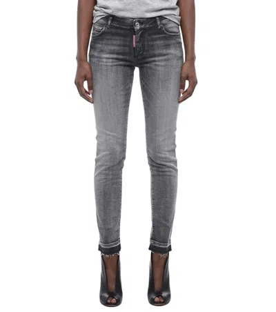 Dsquared2 Grey Skinny Mid Rise Jeans In Gray