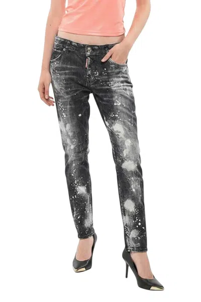 Dsquared2 Grey Slim Low Rise Jeans In Gray