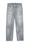 Dsquared2 Jeans Straight Grigio Con Color Spots In Grey