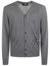 Dsquared2 Logo Embroidered Knitted Cardigan In Gray