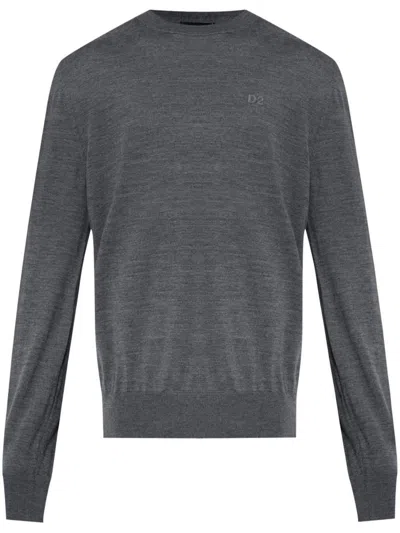 DSQUARED2 DSQUARED2 GREY VIRGIN WOOL SWEATER