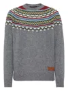 Dsquared2 Grey Virgin Wool Sweater In Multi