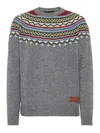 Dsquared2 Grey Virgin Wool Sweater In Multi