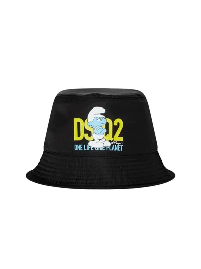 Dsquared2 Man Hat Black Size M Polyamide