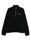 Dsquared2 Black High Neck Sweatshirt With Lettering Logo On The Front In Cotton Man In Black