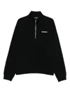 Dsquared2 Black High Neck Sweatshirt With Lettering Logo On The Front In Cotton Man In Black