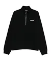 Dsquared2 Black High Neck Sweatshirt With Lettering Logo On The Front In Cotton Man In Black