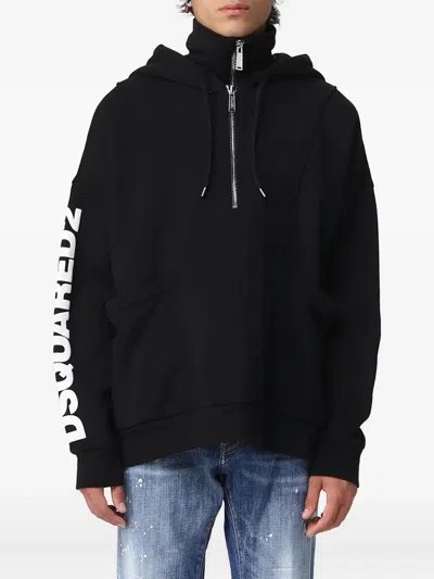 DSQUARED2 HALF-ZIP HOODED SWEATSHIRT