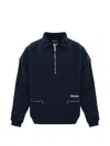 Dsquared2 Half-zip Polo-collar Sweatshirt In Blue