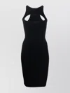 Dsquared2 Halter Neck Cut-out Sleeveless Knee-length Dress In Black