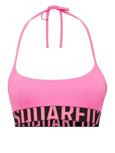 Dsquared2 Halterneck Bikini Top In Pink