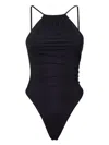 Dsquared2 Asymmetrical Evening One-piece Swimsuit In Black