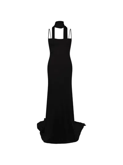 Dsquared2 Halterneck Jersey Maxi Dress In Black