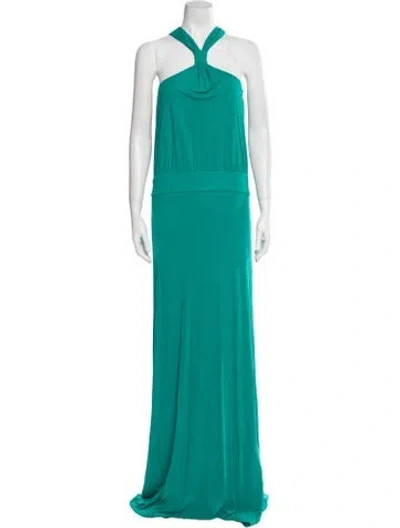 Pre-owned Dsquared2 Halterneck Long Dress W/ Tags In Green