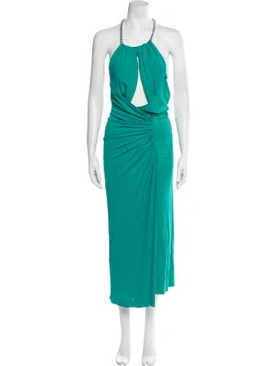 Pre-owned Dsquared2 Halterneck Long Dress W/ Tags In Green