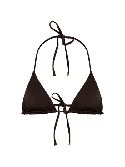 Dsquared2 Halterneck Triangle Bikini Top In Brown