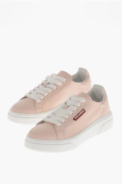 Dsquared2 Textured Leather Bumber Low-top Sneakers In Pink