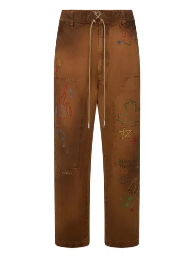 Dsquared2 Handmade Scribbles Trousers In Brown