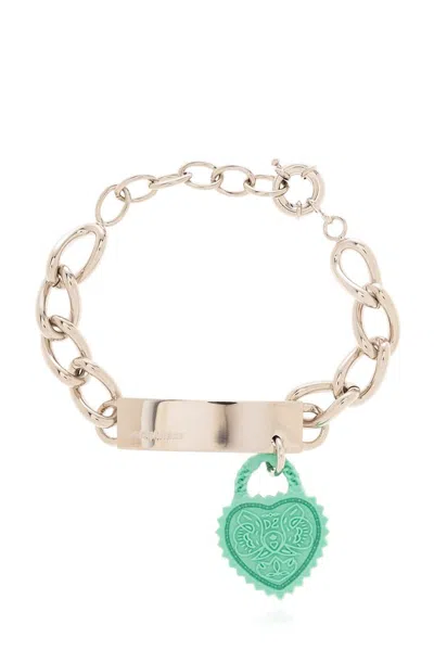 Dsquared2 Hanging Heart Bracelet In Green