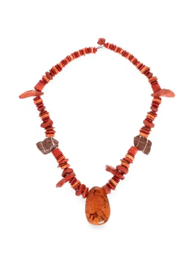 Dsquared2 Hard Stone Pendant Necklace In Pink