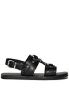 Dsquared2 Stud-detail Calf-leather Sandals In Black