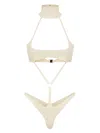 Dsquared2 Harness Choker Bodysuit In Neutrals
