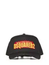 Dsquared2 Black Cotton Baseball Cap With Logo Patch In Black
