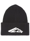 Dsquared2 Black Wool Hat In Brown