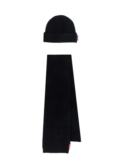 Dsquared2 Hat And Scarf Set In Black