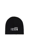 Dsquared2 Intarsia-knit Logo Beanie In Black
