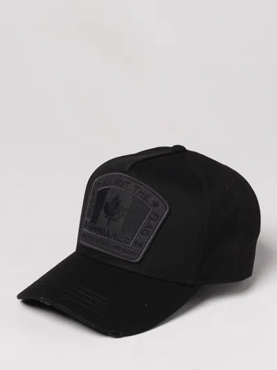 Dsquared2 Hat In Cotton With Patch In Black
