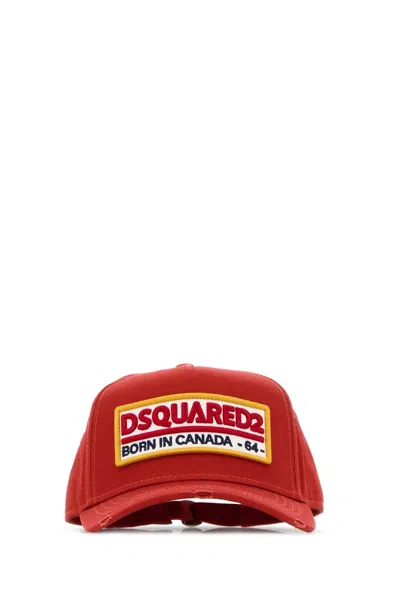 Dsquared2 Hat Logo-embroidered Cotton Baseball Cap In Red