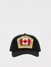 Dsquared2 Flag Patch Cotton Canvas Baseball Hat In Black