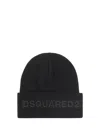 Dsquared2 Dsquared Black Wool Beanie Hat In Nero