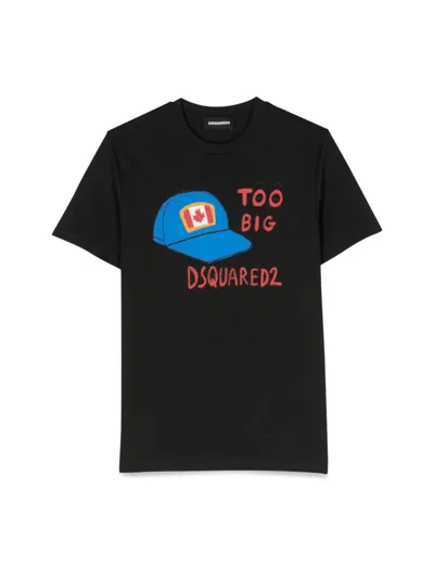 Dsquared2 Kids' Hat Print T-shirt In Black