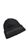 Dsquared2 Dsquared Black Wool Beanie Hat In Black