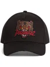 Dsquared2 Embroidered Bear Logo Cap With Adjustable Strap And Distressed Detailing In Black