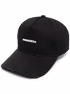 Dsquared2 Black Cotton Cap With Embroidered Logo In Black