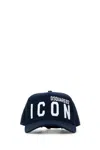 Dsquared2 Dsquared Men Navy Blue Gabardine Baseball Cap In Blue