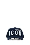 Dsquared2 Dsquared Men Navy Blue Gabardine Baseball Cap In Blue